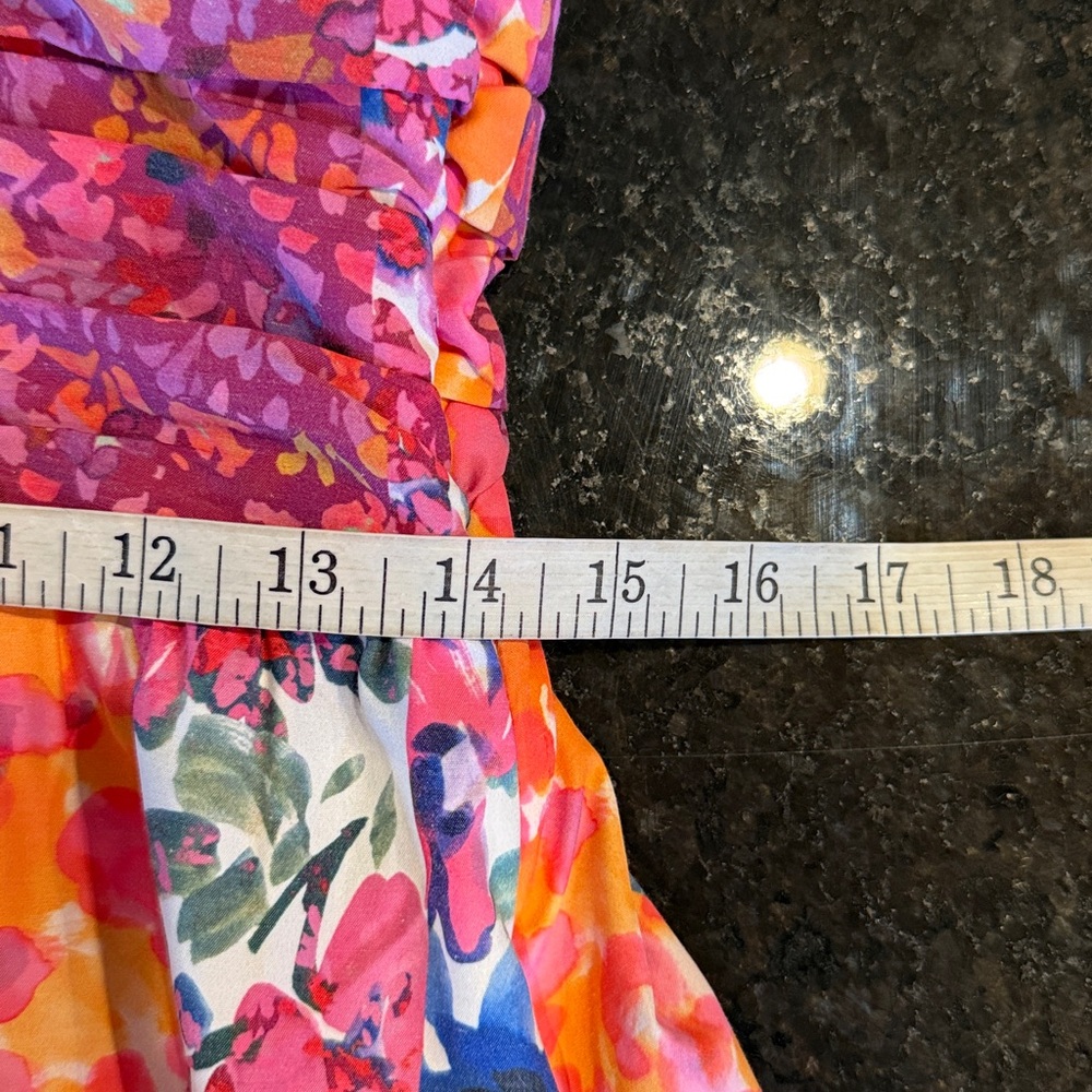French Connection Carrie Era Tiered Floral Striped Midi Sundress Dress Size 8 - Picture 12 of 14